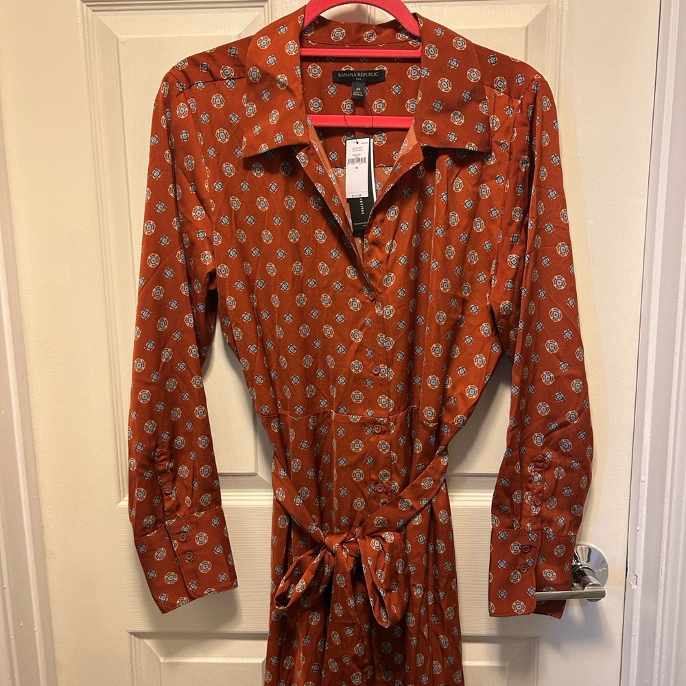 Banana Republic Rust Midi Shirtdress